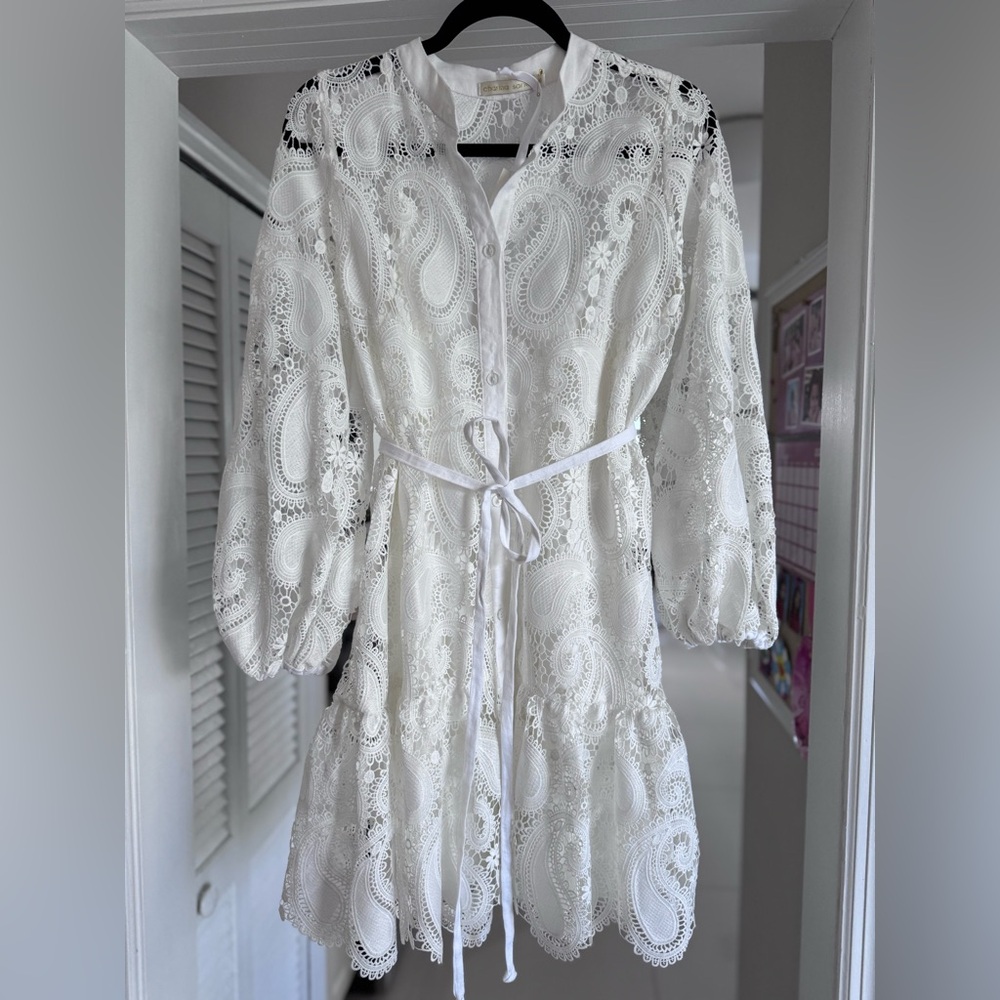 Charina Sartre Paisley Guipure Tunic with Cami